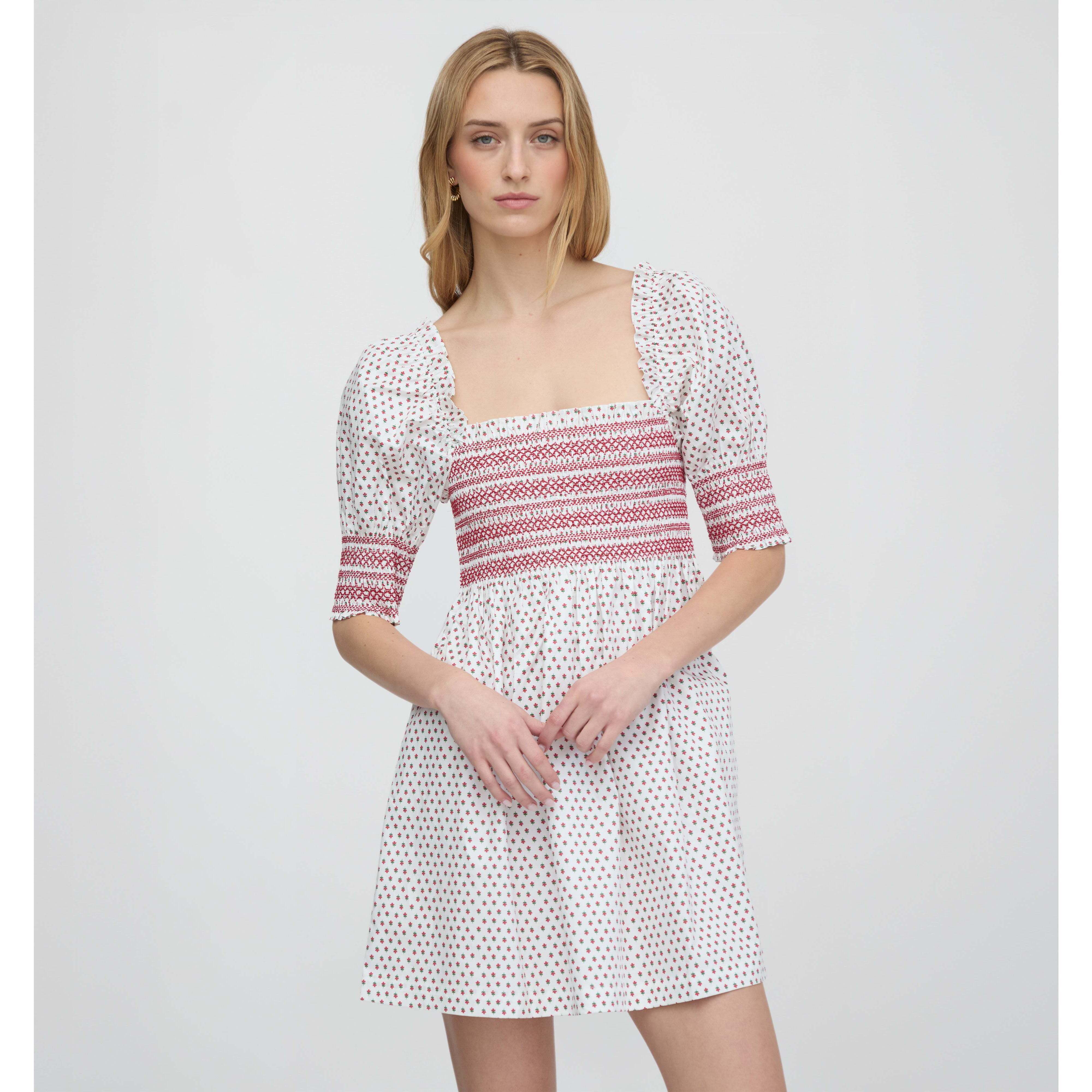 Brand New Hill House Home The Lila Nap Dress White Poppy Half Drop Size M